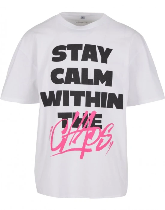 Тениска Stay Calm In Chaos Oversize Tee white XXL