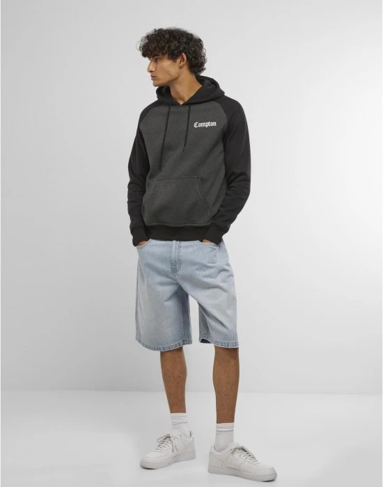 Compton Wording EMB Raglan Hoody cha/blk XXL