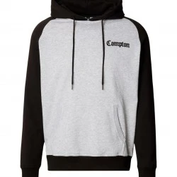 Compton Wording EMB Raglan Hoody h.grey/blk XXL