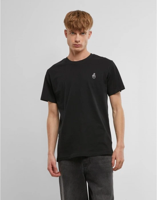 Тениска Crossed Fingers Handsign EMB Tee black XXL