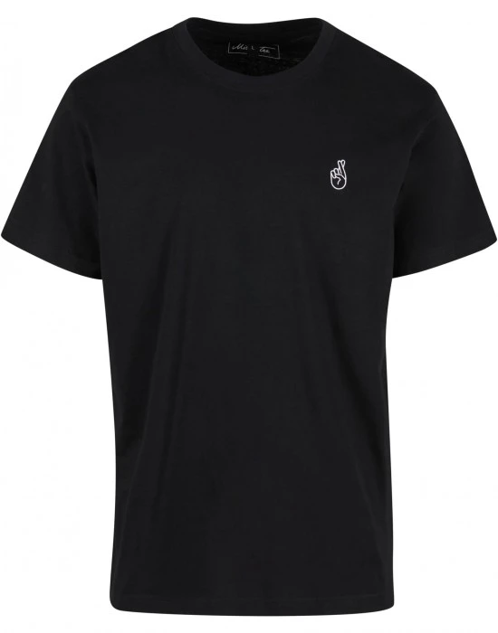 Тениска Crossed Fingers Handsign EMB Tee black XXL
