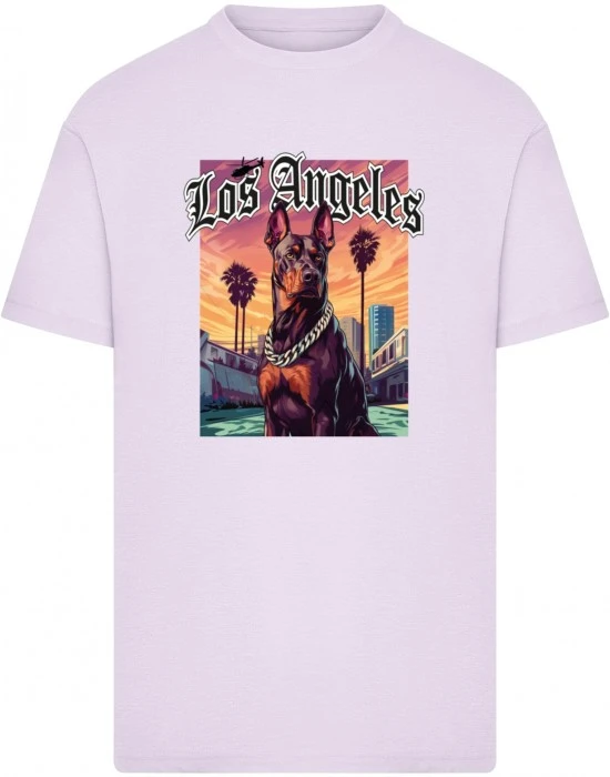 Тениска Los Angeles Dog Tee lilac XXL
