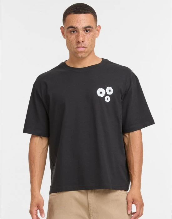 Тениска Bold Flowers Cropped Oversize Tee black XXL