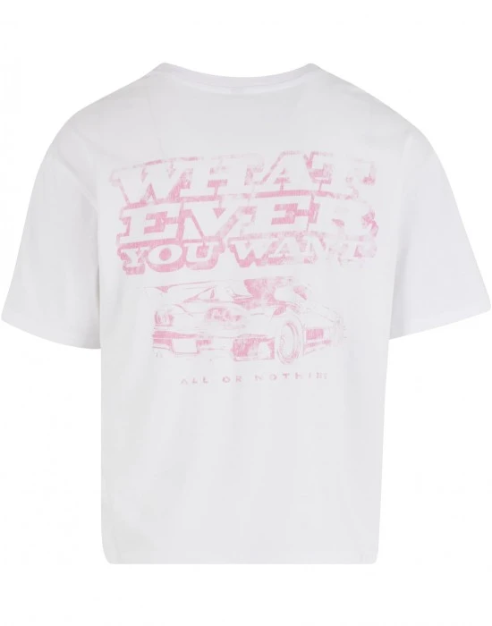Тениска What Ever Car Cropped Oversize Tee white XXL