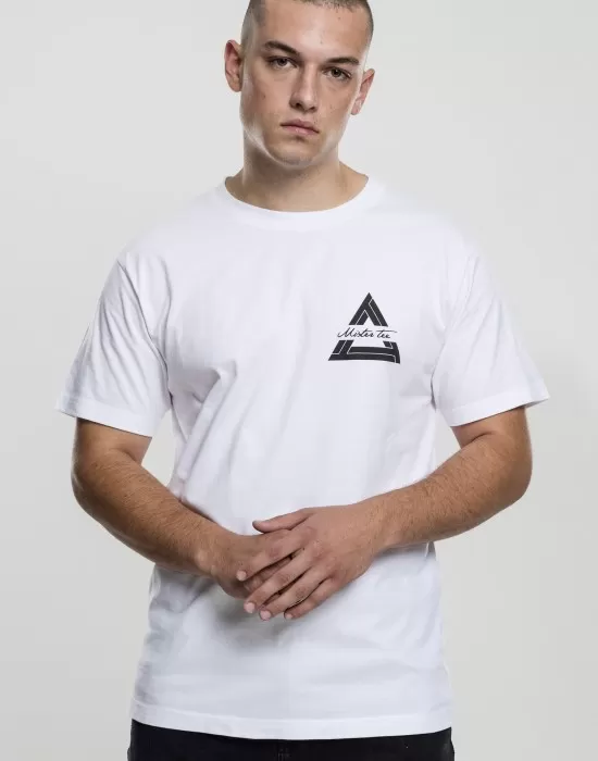 Бяла мъжка тениска Mister Tee Triangle, Тениски - Hoodstyle.bg