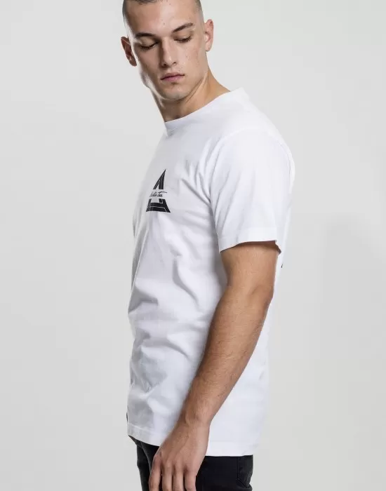 Бяла мъжка тениска Mister Tee Triangle, Тениски - Hoodstyle.bg
