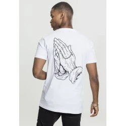 Мъжка тениска Mister Tee Pray Hands в бял цвят