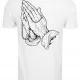 Мъжка тениска Mister Tee Pray Hands в бял цвят, Тениски - Hoodstyle.bg