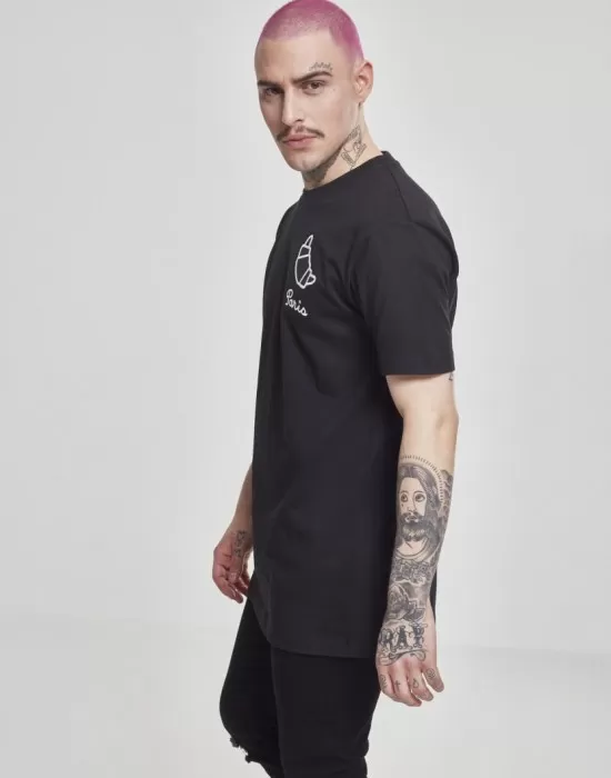 Мъжка тениска Mister Tee Paris в черен цвят, Тениски - Hoodstyle.bg