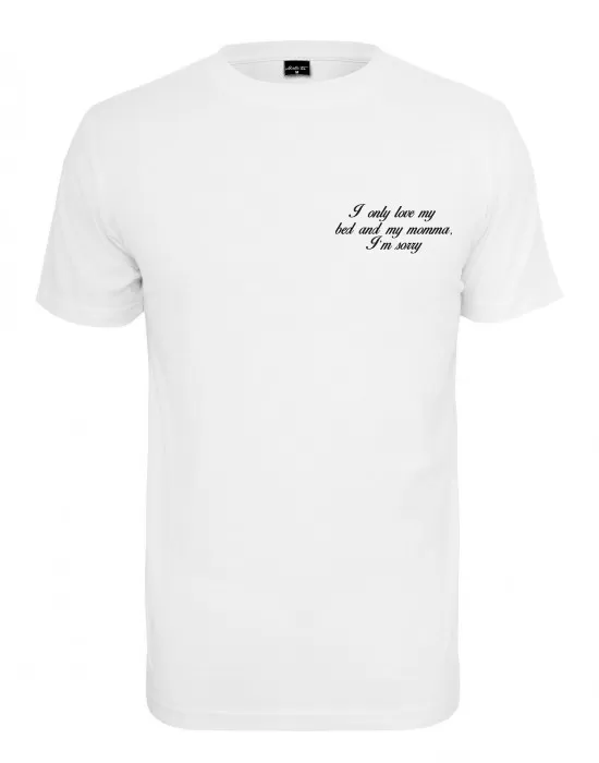 Мъжка тениска Mister Tee Im Sorry в бял цвят, Тениски - Hoodstyle.bg
