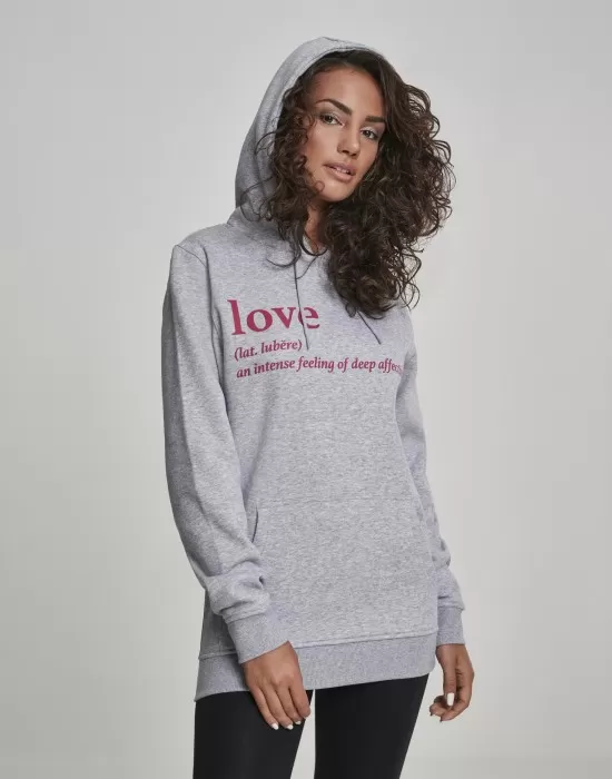 Дамски суичър Mister Tee Love Definition в сив цвят, Суичъри - Hoodstyle.bg
