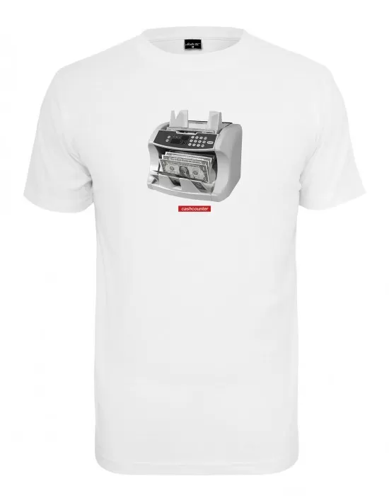 Мъжка тениска Mister Tee Cashcounter в бял цвят, Тениски - Hoodstyle.bg