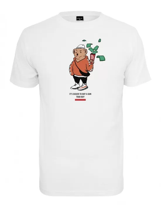 Мъжка тениска Mister Tee Bear Money в бял цвят, Тениски - Hoodstyle.bg