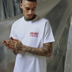 Мъжка тениска Mister Tee Cash Only в бял цвят
