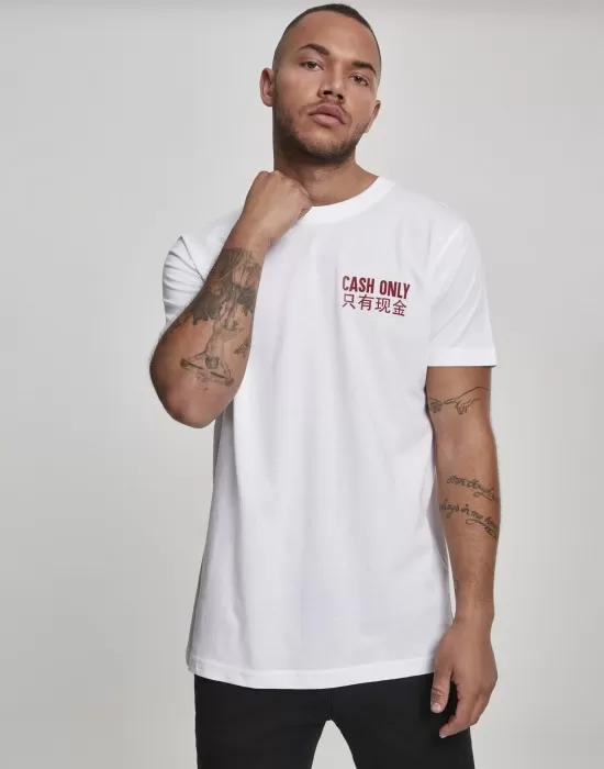 Мъжка тениска Mister Tee Cash Only в бял цвят, Тениски - Hoodstyle.bg