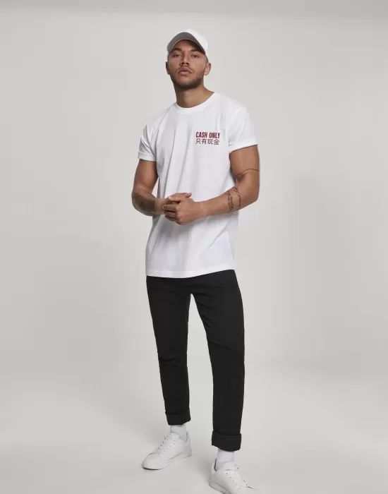 Мъжка тениска Mister Tee Cash Only в бял цвят, Тениски - Hoodstyle.bg