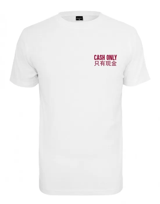 Мъжка тениска Mister Tee Cash Only в бял цвят, Тениски - Hoodstyle.bg