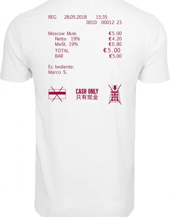 Мъжка тениска Mister Tee Cash Only в бял цвят, Тениски - Hoodstyle.bg