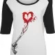 Дамска тениска Mister Tee Pistol Heart в бяло и черно, Тениски - Hoodstyle.bg