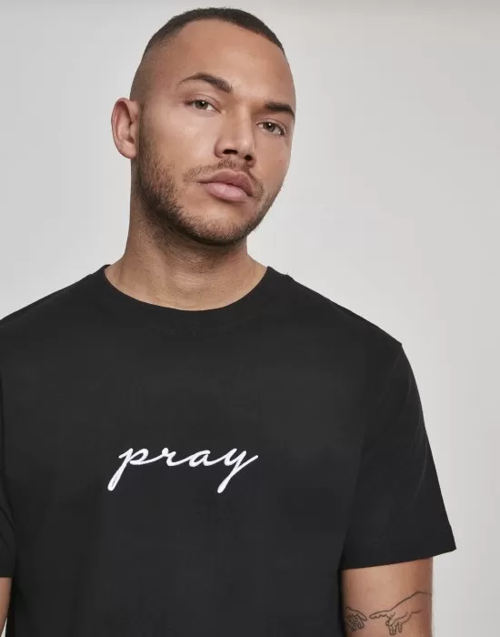 Мъжка черна тениска Mister Tee Pray, Тениски - Hoodstyle.bg
