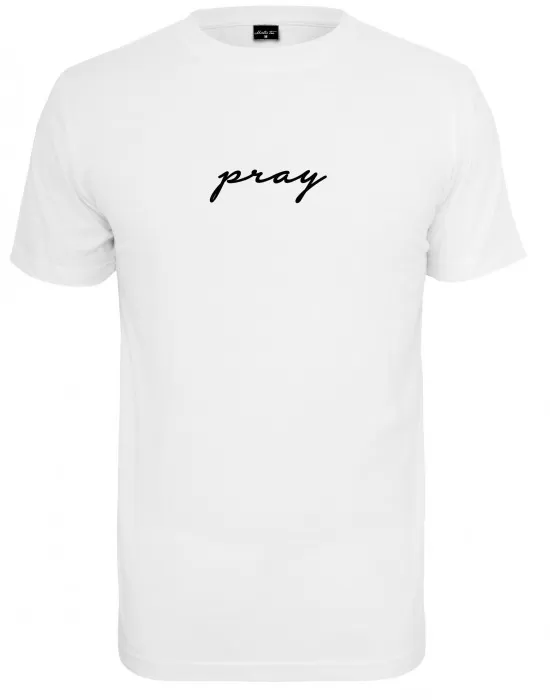 Мъжка тениска Mister Tee Pray в бял цвят, Тениски - Hoodstyle.bg