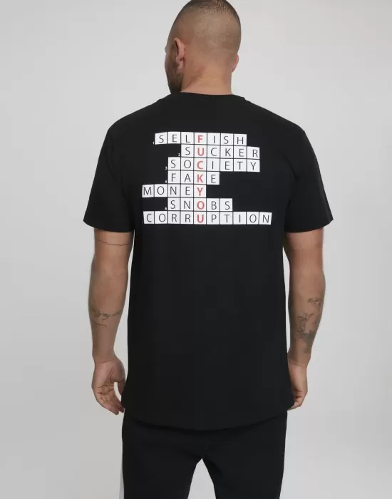 Мъжка тениска Mister Tee Crossword Champw в черен цвят, Тениски - Hoodstyle.bg