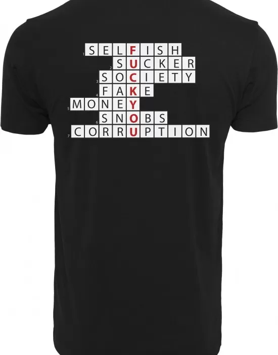 Мъжка тениска Mister Tee Crossword Champw в черен цвят, Тениски - Hoodstyle.bg