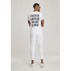 Мъжка тениска Mister Tee Lion Face в бял цвят
