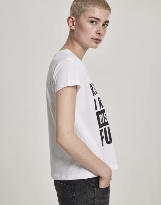 Дамска  тениска Mister Tee Respect Me в бял цвят, Тениски - Hoodstyle.bg