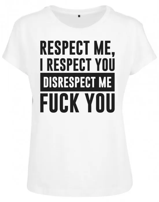 Дамска  тениска Mister Tee Respect Me в бял цвят, Тениски - Hoodstyle.bg