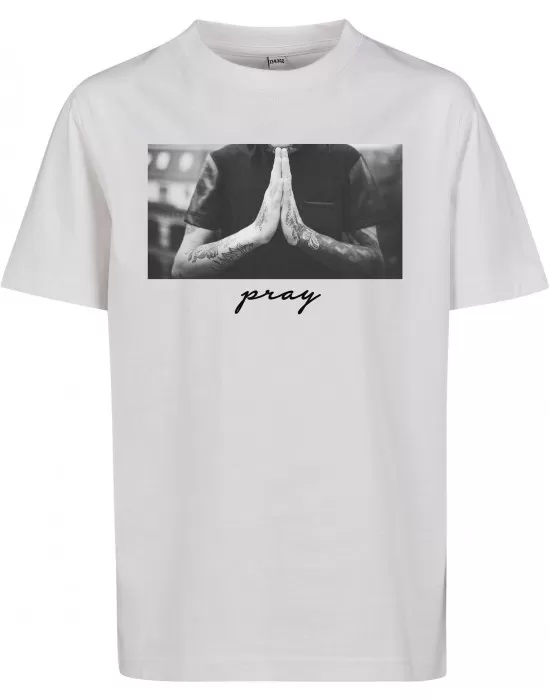Детска тениска в бял цвят Mister Tee Kids Pray, Деца - Hoodstyle.bg