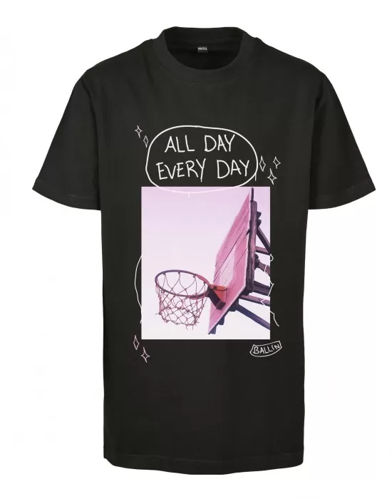 Детска тениска в черен цвят Mister Tee All Day Every Day Pink, Деца - Hoodstyle.bg