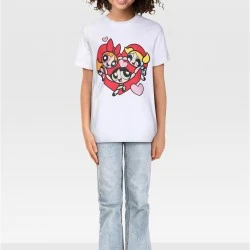 Детска Тениска Kids Power Puff Girls Heart Tee white 158/164