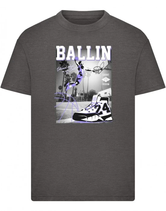 Детска Тениска Kids Ballin Hard Tee darkshadow 158/164