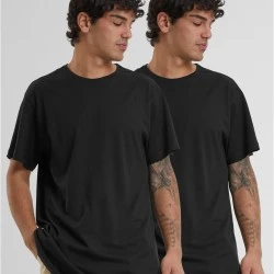 2 Броя Изчистени Мъжки ТенискиPre-Pack Shaped Long Tee 2-Pack black XXL