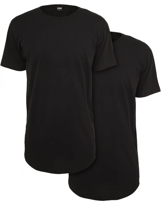 2 Броя Изчистени Мъжки ТенискиPre-Pack Shaped Long Tee 2-Pack black XXL