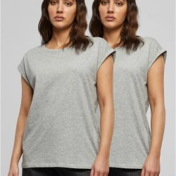 2 Броя Изчистени Дамски ТенискиPre-Pack Ladies Extended Shoulder Tee 2-Pack grey XS