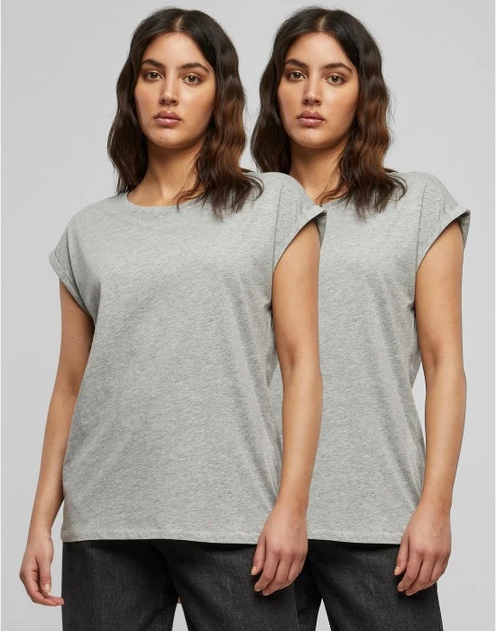 2 Броя Изчистени Дамски ТенискиPre-Pack Ladies Extended Shoulder Tee 2-Pack grey XS