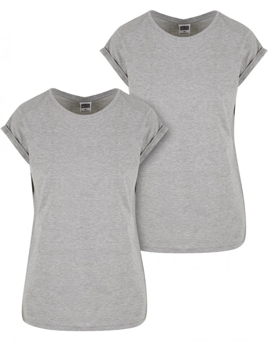 2 Броя Изчистени Дамски ТенискиPre-Pack Ladies Extended Shoulder Tee 2-Pack grey XS