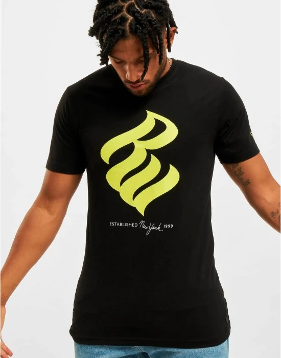 Тениска Rocawear T-Shirt black/lime XL