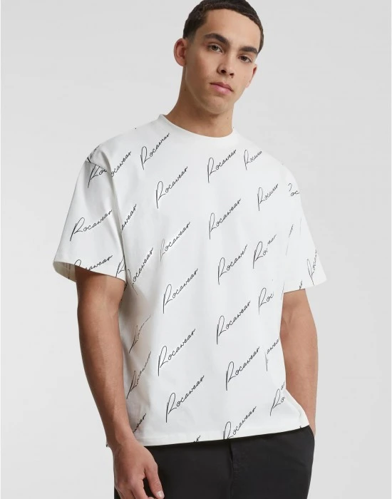 Мъжка тениска в цвят екрю Rocawear Atlanta, Овърсайз - Hoodstyle.bg