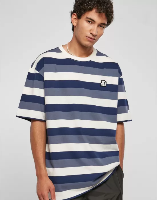 Мъжка широка тениска в син цвят Starter Sun Stripes Tee, Тениски - Hoodstyle.bg