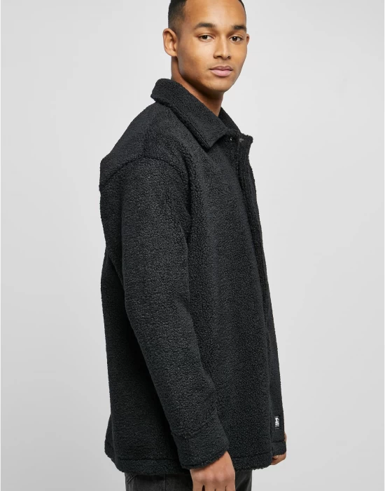 Мъжко пухено яке в черен цвят Starter Sherpa, Зимни якета - Hoodstyle.bg