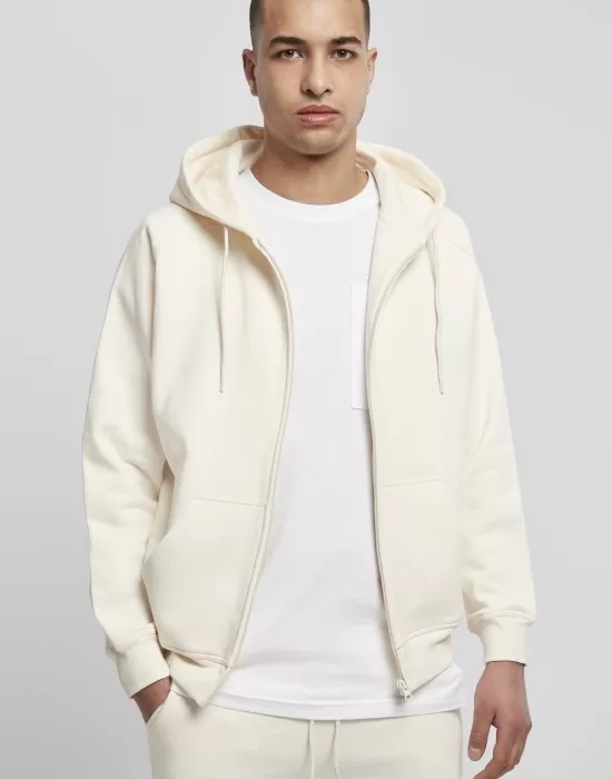 Мъжки изчистен суичър с цип Urban Classics  в пясъчен цвят, Суичъри с цип - Hoodstyle.bg