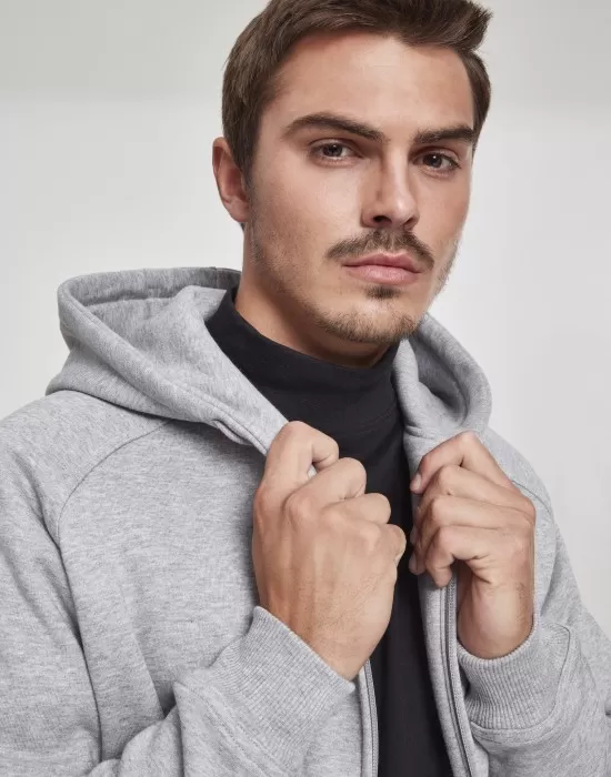 Мъжки изчистен суичър с цип Urban Classics gray TB014C, Суичъри с цип - Hoodstyle.bg