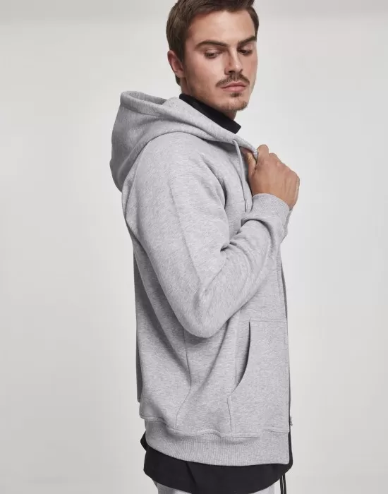 Мъжки изчистен суичър с цип Urban Classics gray TB014C, Суичъри с цип - Hoodstyle.bg