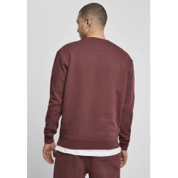 Мъжка изчистена блуза в тъмночервен цвят Urban Classics Crewneck