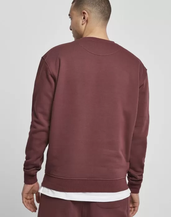 Мъжка изчистена блуза в тъмночервен цвят Urban Classics Crewneck, Блузи - Hoodstyle.bg