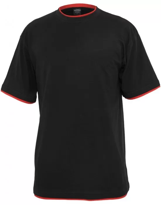 Мъжка тениска с цветни маншети Urban Classics Tall в черно blk/red, Тениски Tall Tees - Hoodstyle.bg