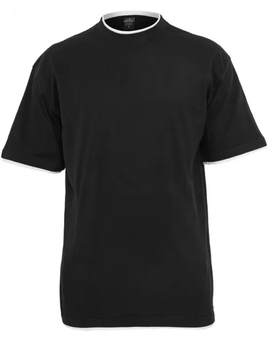 Мъжка тениска с цветни маншети Urban Classics Tall в черно blk/wht, Тениски Tall Tees - Hoodstyle.bg